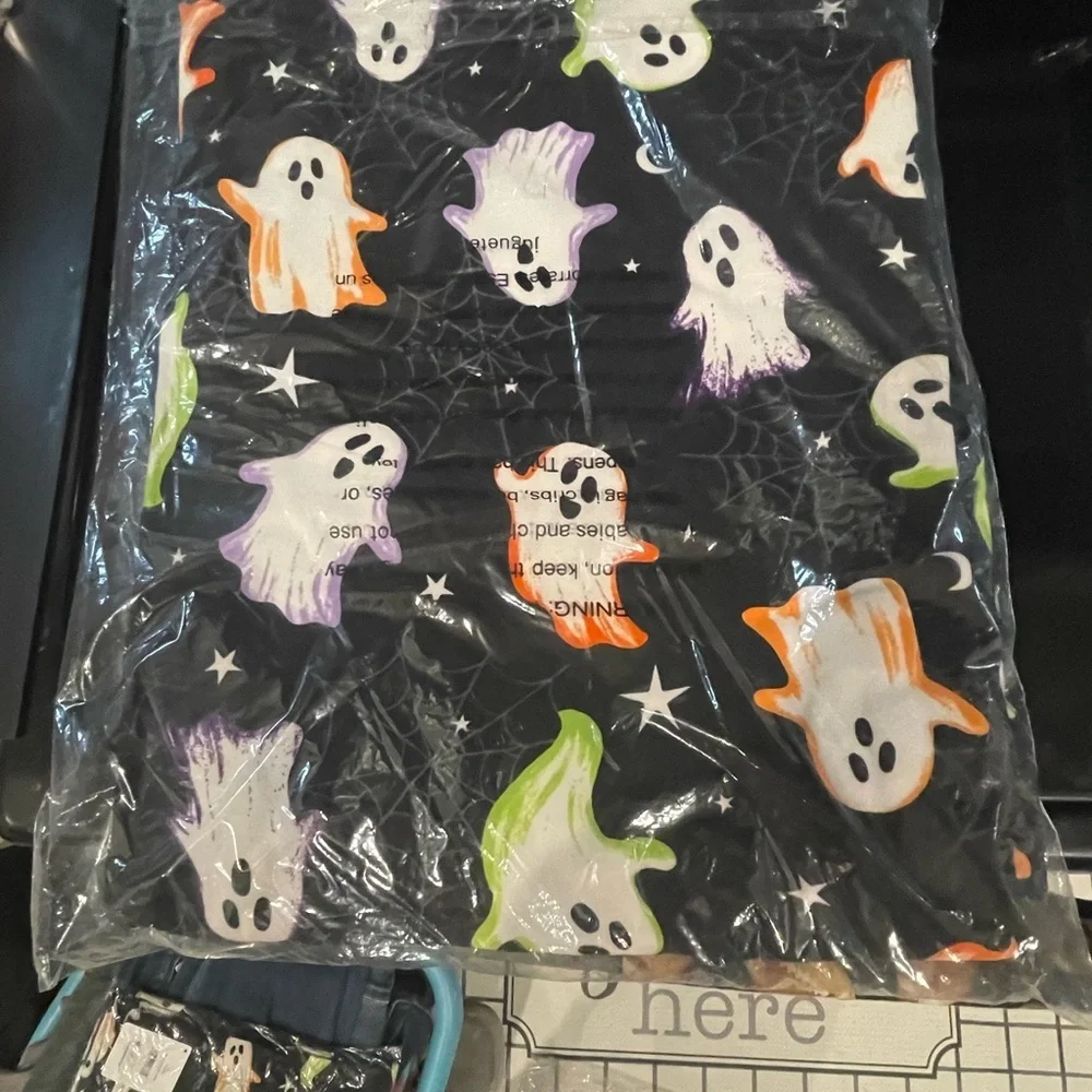 Spooky Ghost Womens PJ pants- Black and Multicolor BRAND NEW - Picture 3 of 5